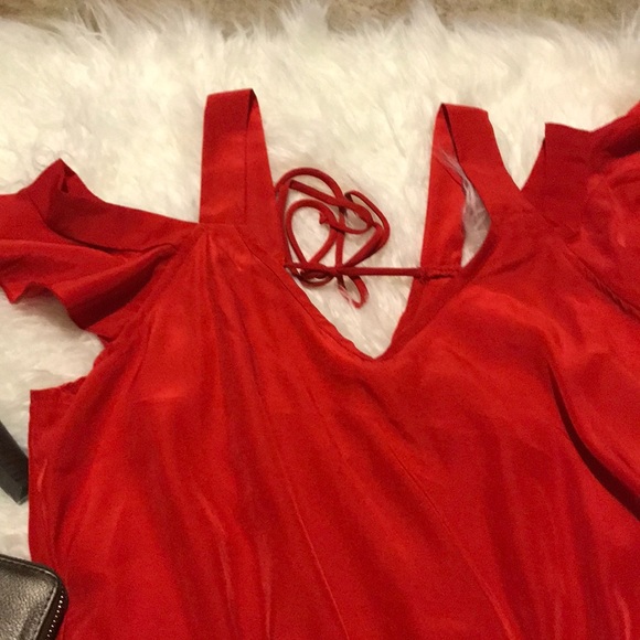 Cold Shoulder Red  Valentines Day Romper - Picture 5 of 8